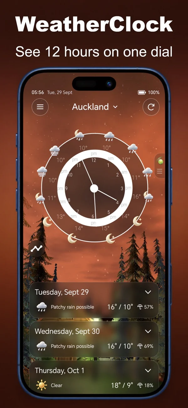Animated 3D Weather — The weather clock