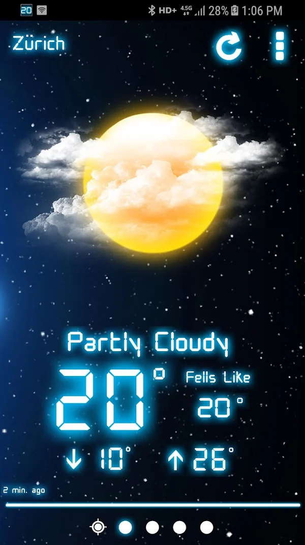 Weather Neon — Current weather in blue
