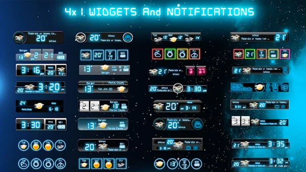 Weather Neon — Widgets and notification styles