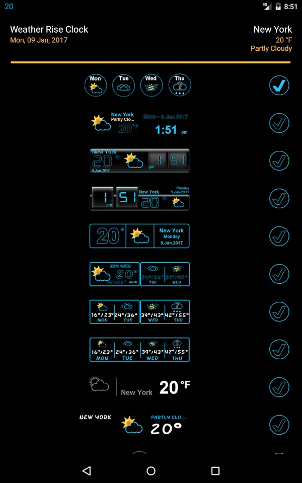 Weather Rise Clock — Choose your widget style
